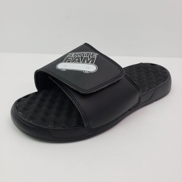 ISlide Mantra Mens Size 6 Womens Sz 7 Black Skate Fam Slip On Slide Sandals - Picture 2 of 16
